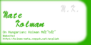 mate kolman business card